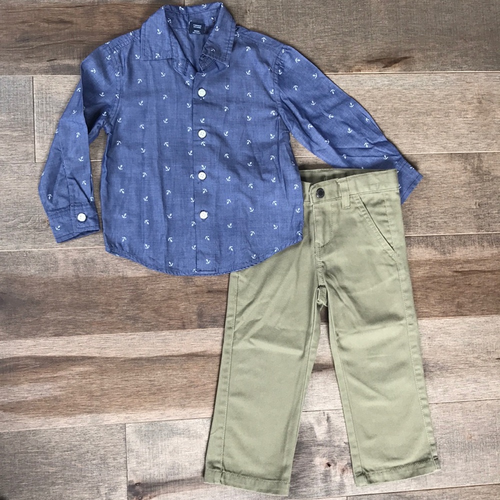 Two piece Nautica dress shirt and pants 2T